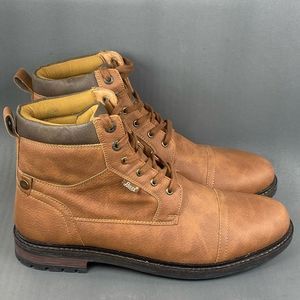 G.H. Bass & Co. Men's Blackburn Tumbled Brown Ankle Dress Boots Cap Toe mens 11